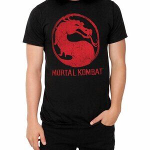 Mortal Kombat Classic Logo Distressed Gaming Fan Classic Graphic Nostalgic Tee